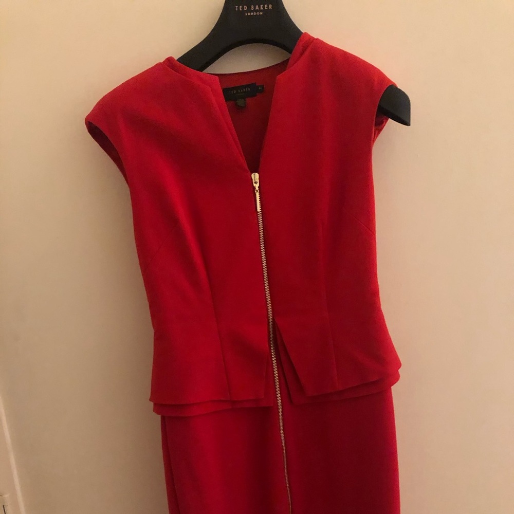 Ted Baker Structured Zip Peplum Dress